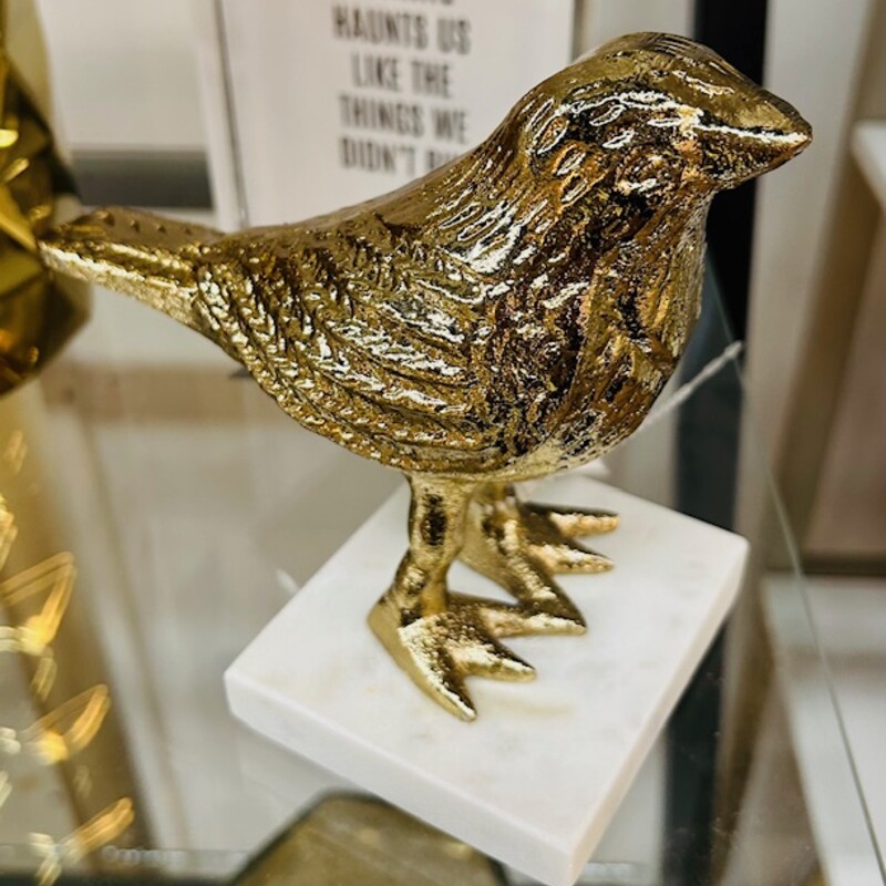 Gold Bird On Marble Base
Gold White Size: 6 x 5H