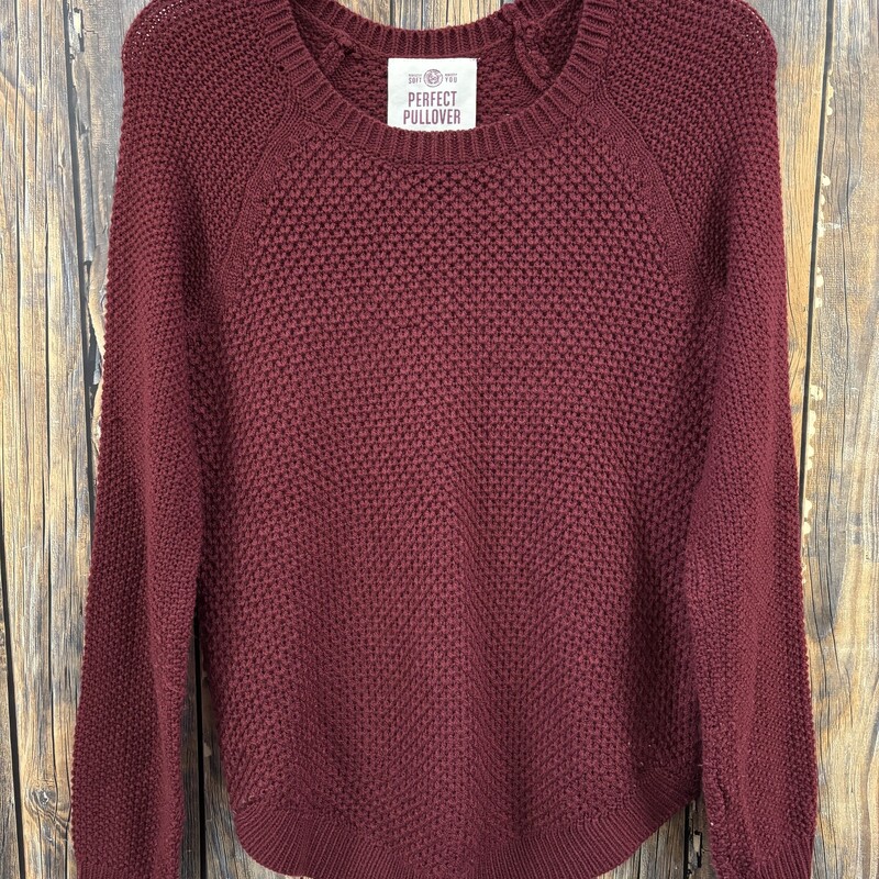 Burgundy Knit Sweater, Size: S