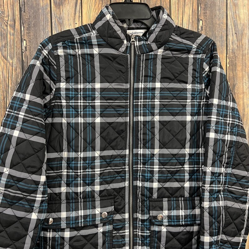 Black/blue Check Coat, Size: Small