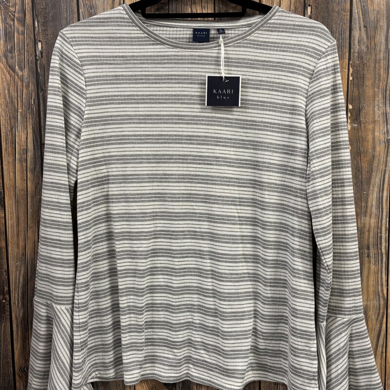 NWT White Gray Stripe Shrti, Size: L