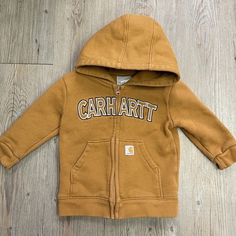 Carhartt Zip Hoodie, Brown, Size: 12M