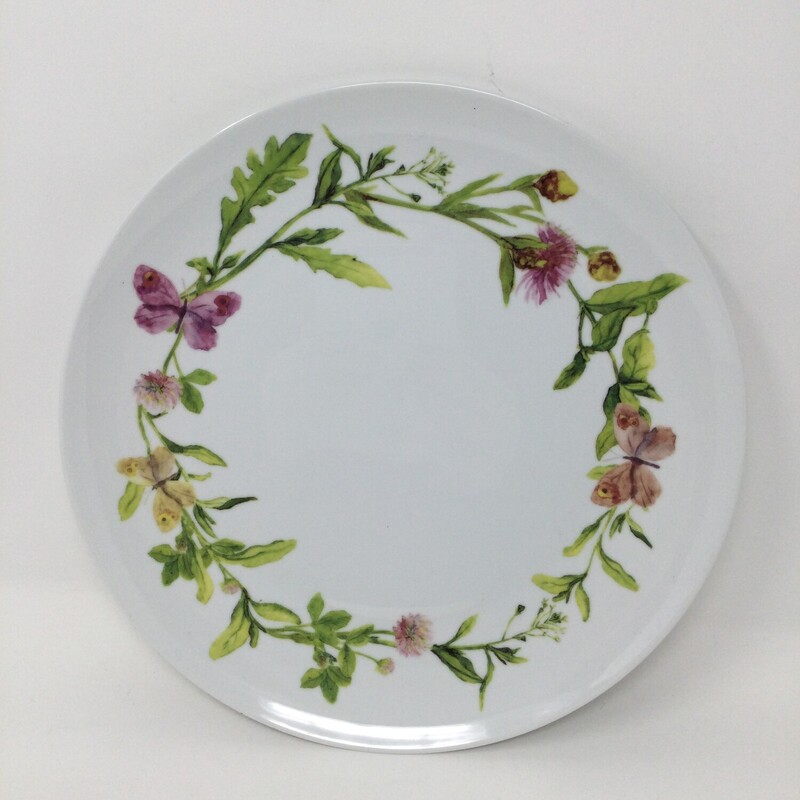 Primavera Butterfly & Floral Plate,
Multi,
Size: 10.75 In