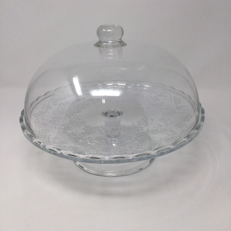 Pedestal Cake Plate & Cover,
Clear,
Size: 8 X 11 In