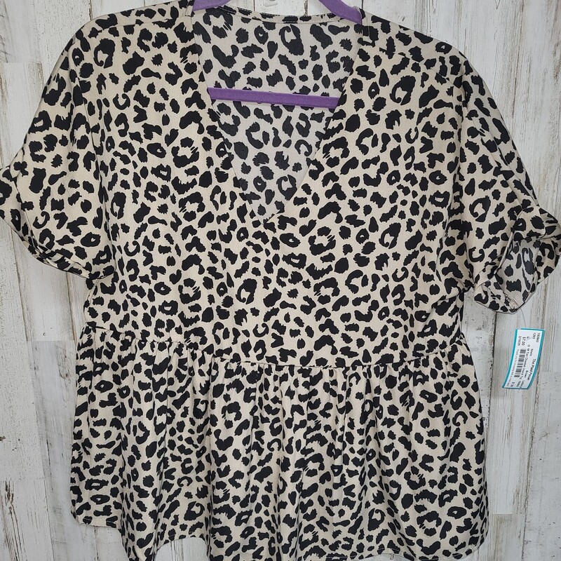 M Tan Cheetah Vneck Top