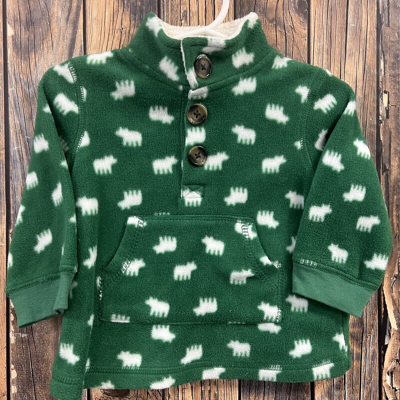 Green Fleece  Jacket, Size: 6/9 Month