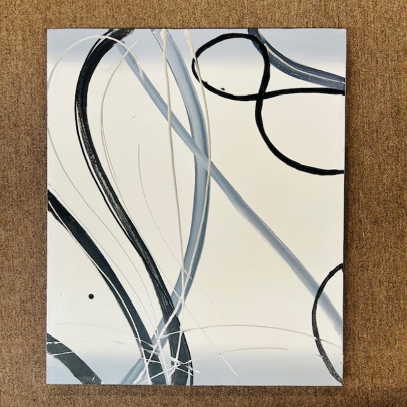 Modern Painted Swirls Canvas
Gray White Black Size: 20 x 24H
Coordinating canvases sold separately