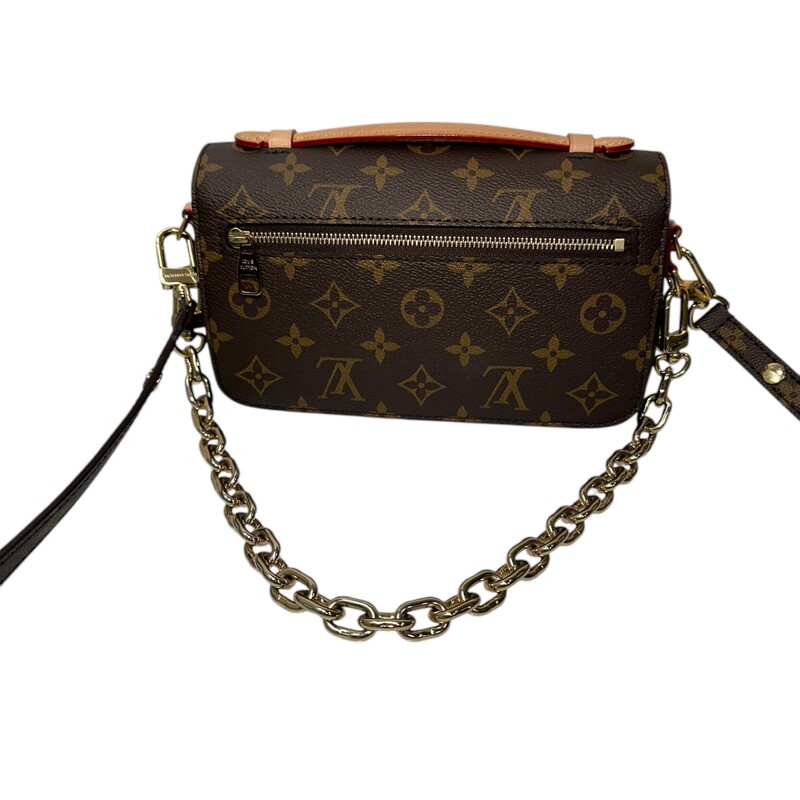 Louis Vuitton Metis East West Chain Crossbody

Date Code: Microchip Entrupy Certificate Provided.

Dimensions: 8.5 L x 5.3 H  x 2.4 W  inches

In very good condition. Some scratching on the hardware.

Does not come with original dust bag or box.