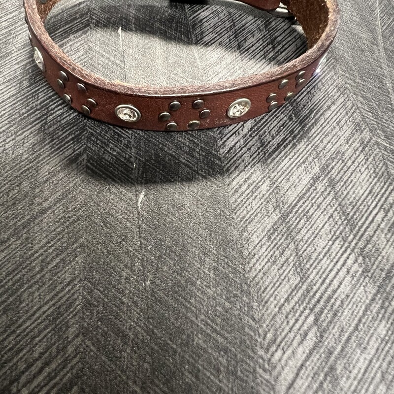 Leather Rhinestone Bracel