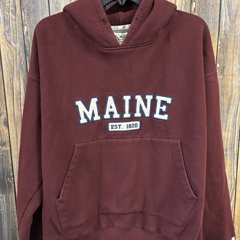 Maroon Maine Hoodie, Size: L