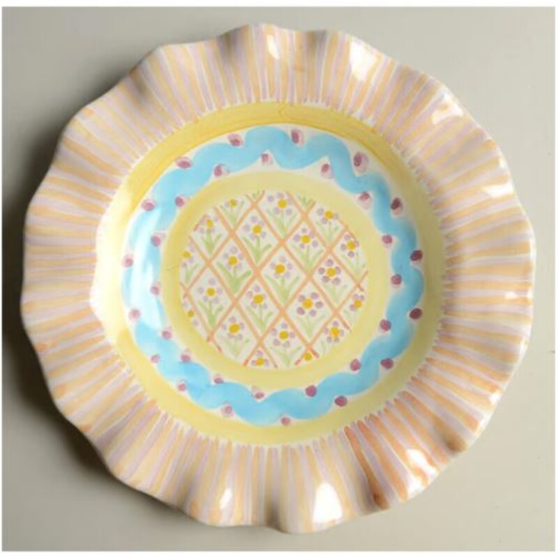 Mackenzie Childs Summer Frock Salad Plate
Purple Orange Blue Yellow Size: 9diameter