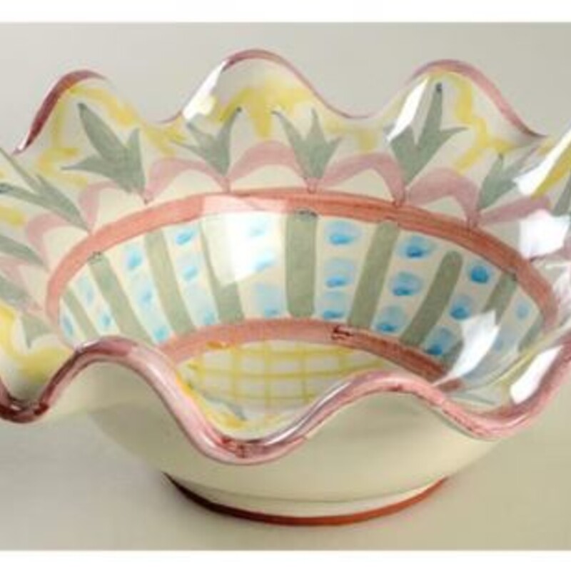 Mackenzie Childs Madison Ruffle Bowl
Pink Yellow Red Green Size: 8.5 x 3H