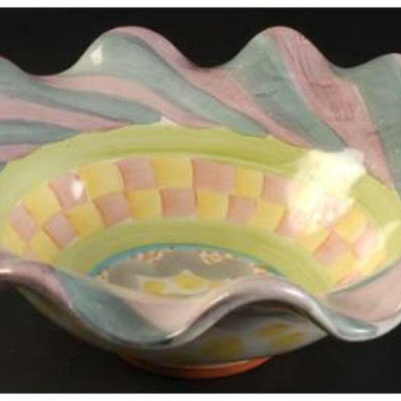 Mackenzie Childs Cayuga Ruffle Bowl
Pink Yellow Red Green Size: 8.5 x 3H