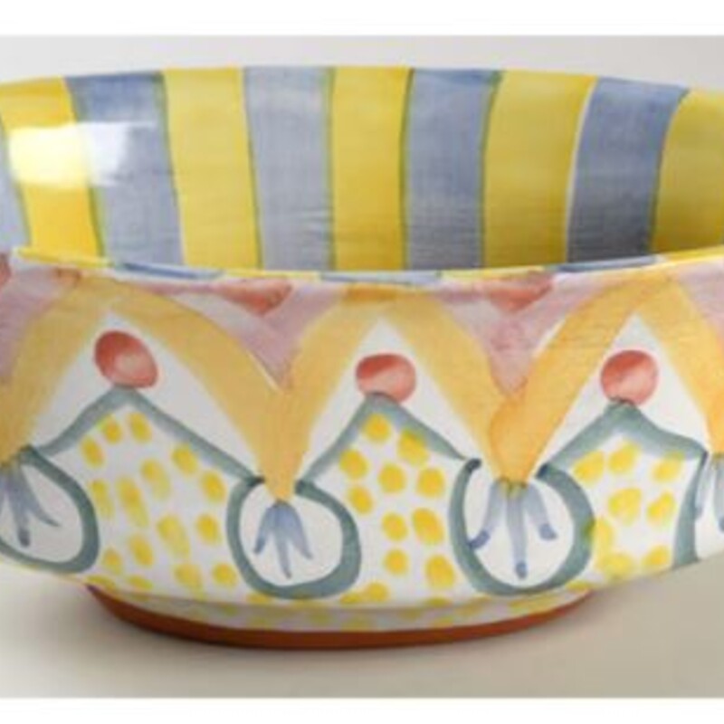 Mackenzie Childs Monet Chowder Bowl
Yellow Blue Pink Orange Size: 7 x 5 x 3H
As Is - small chip in side