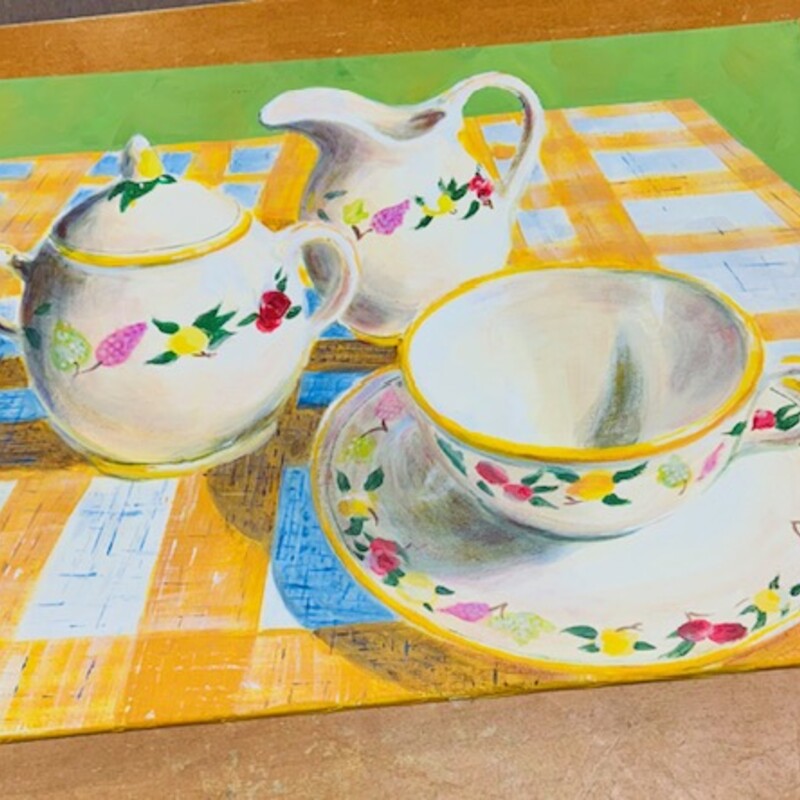 Artisan Tea Time Painting
Yellow Green White Pink Red
Size: 24x18H