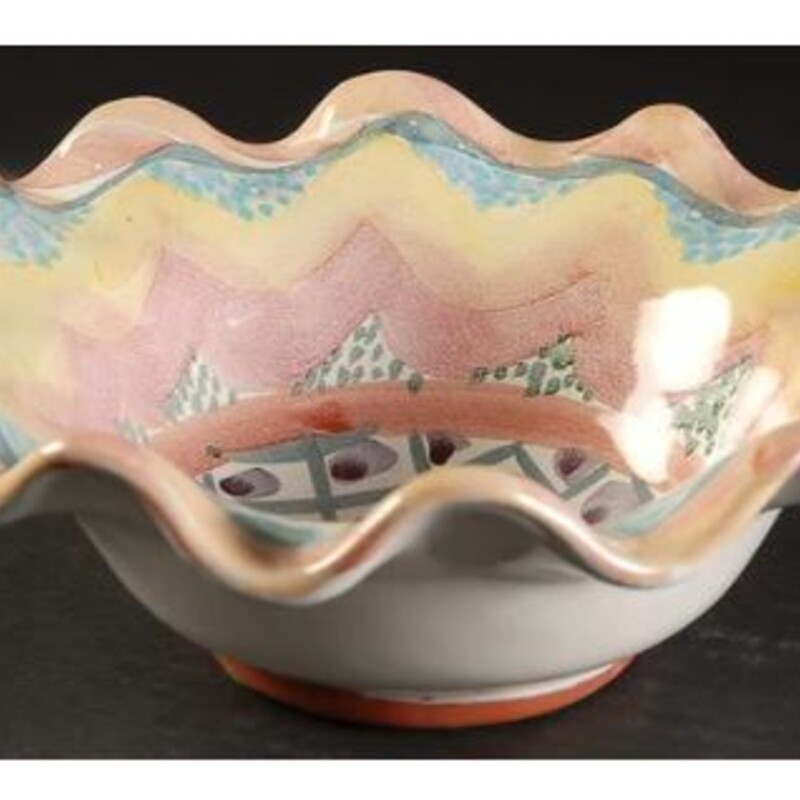 Mackenzie Childs Keukenhof Bowl
Yellow Pink Purple Blue Size: 8.5 x 3H