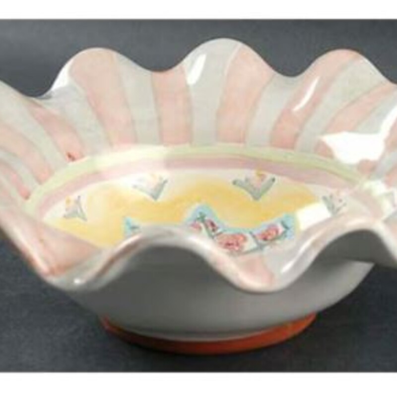 Mackenzie Childs Rose Cottage Bowl
Yellow Pink Purple Blue Size: 8.5 x 3H