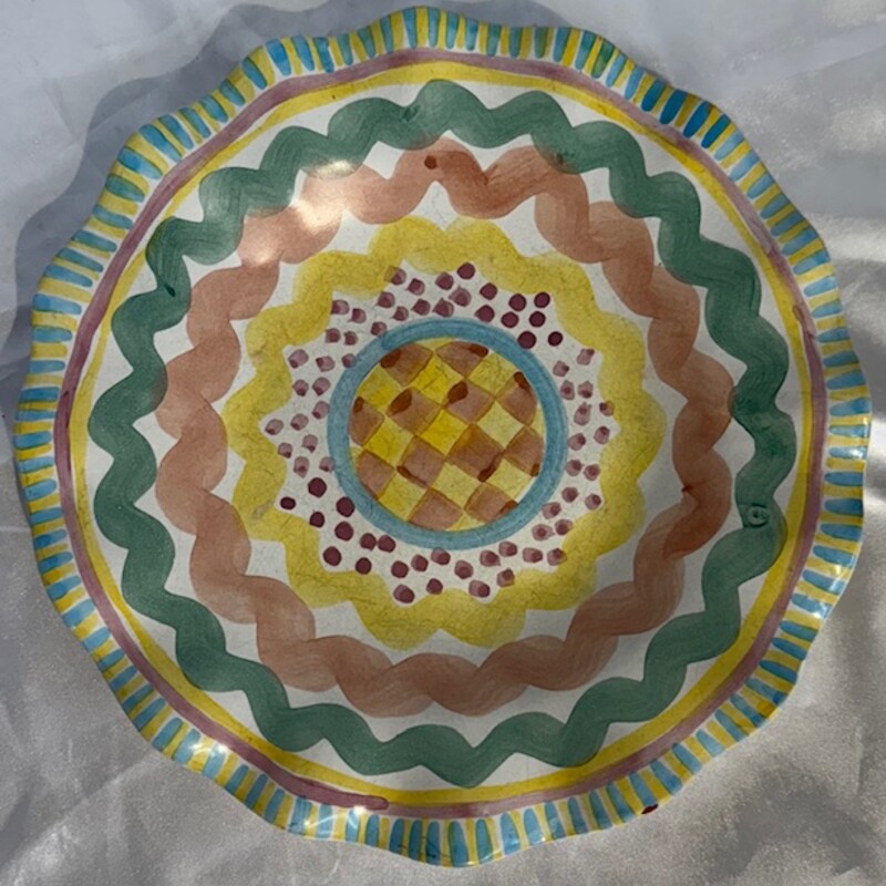 Mackenzie Childs Aurora Salad Plate
Green Yellow Blue Orange Size: 9diameter