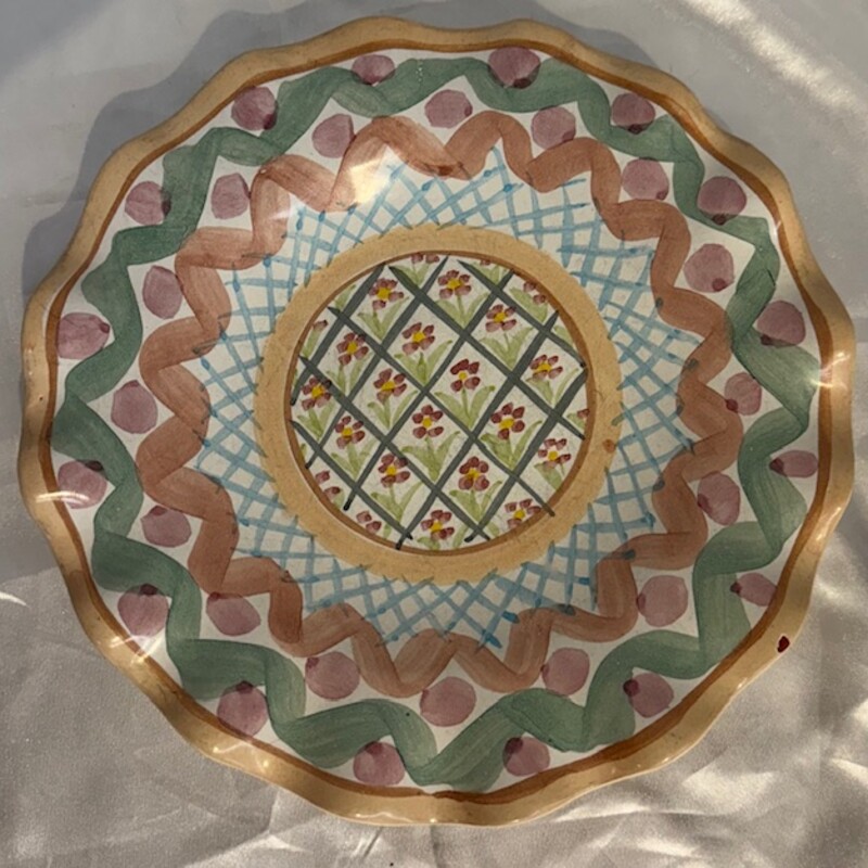 Mackenzie Childs Heather Salad Plate
Orange Green Blue Red Size: 9diameter