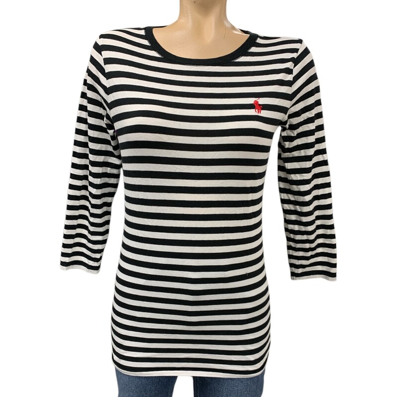 Ralph Laurem Top, Blk/whit, Size: M