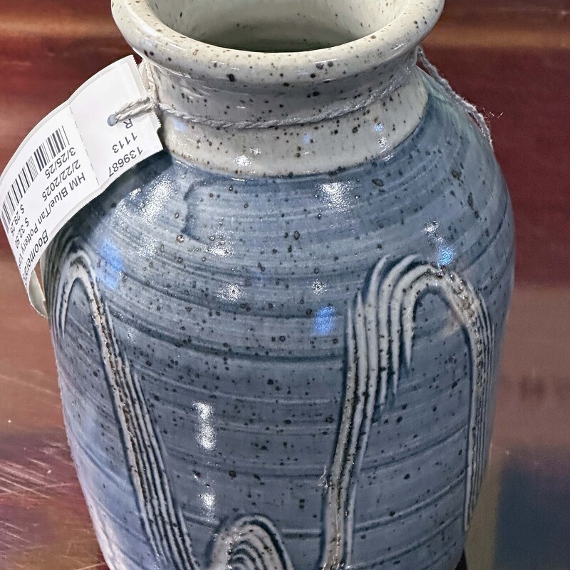 HM Blue/Tan Pottery Vase