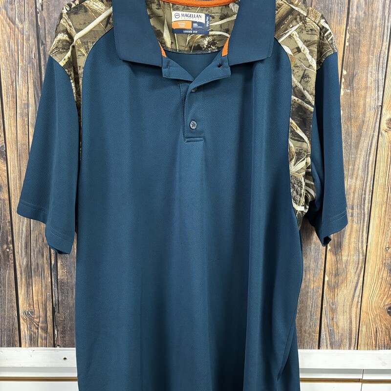 Magellan Teal Camo Shirt, Size: 2XL