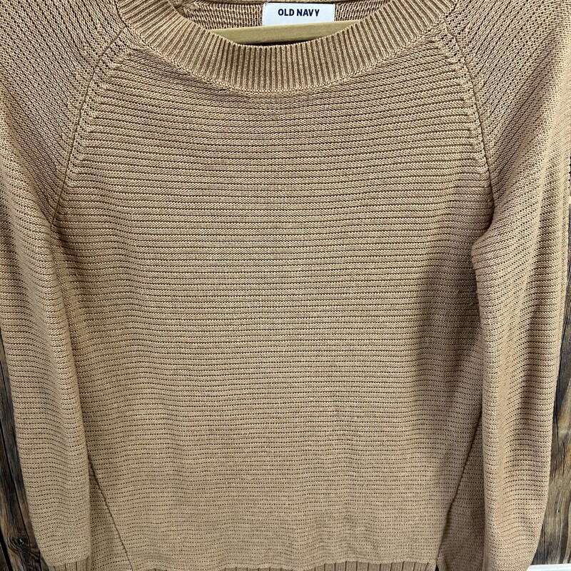 Long Tan Knit Sweater, Size: S