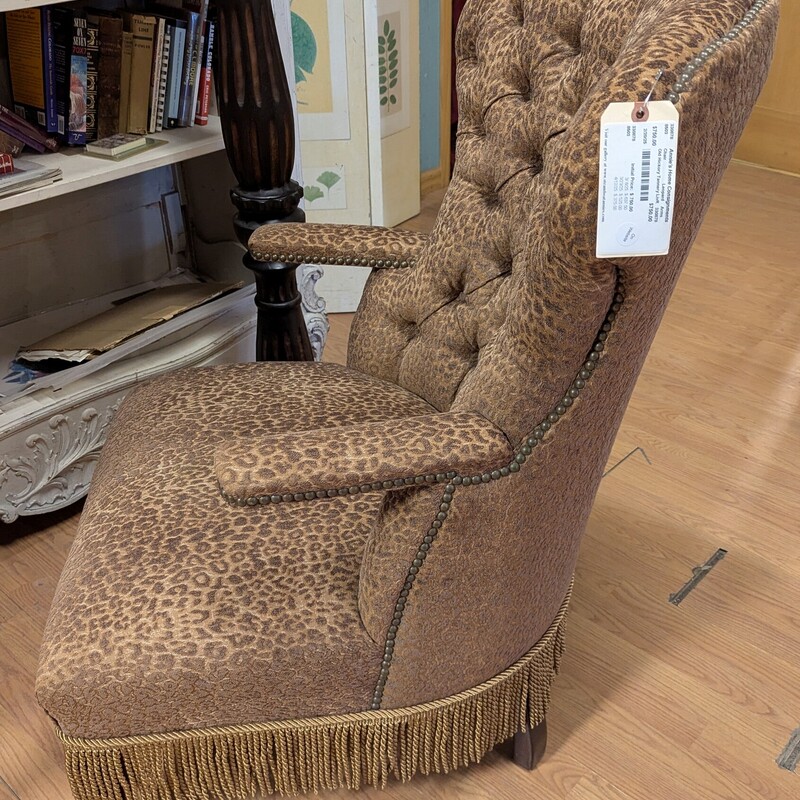 Old Hickory Tannery Uphostered Arm Chair, Fringe Leopard 26w x 31d x 40h