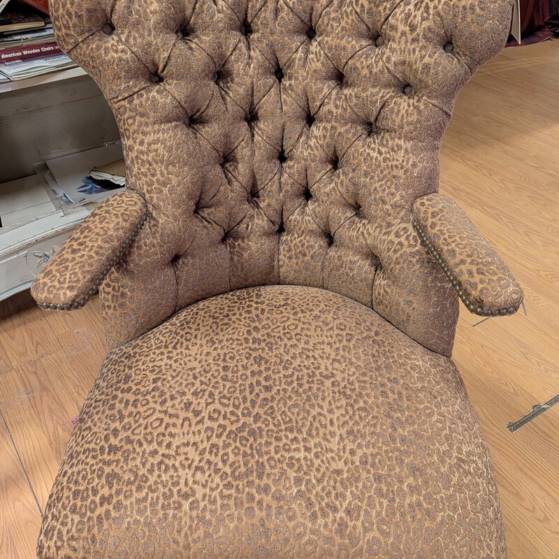 Old Hickory Tannery Uphostered Arm Chair, Fringe Leopard 26w x 31d x 40h