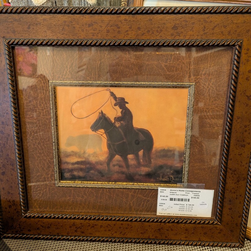 Judith Durr Cowboys, Print, Framed 19w x 17h