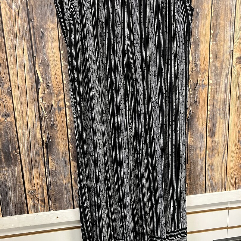 Black Stripe Flowy Pants, Size: M