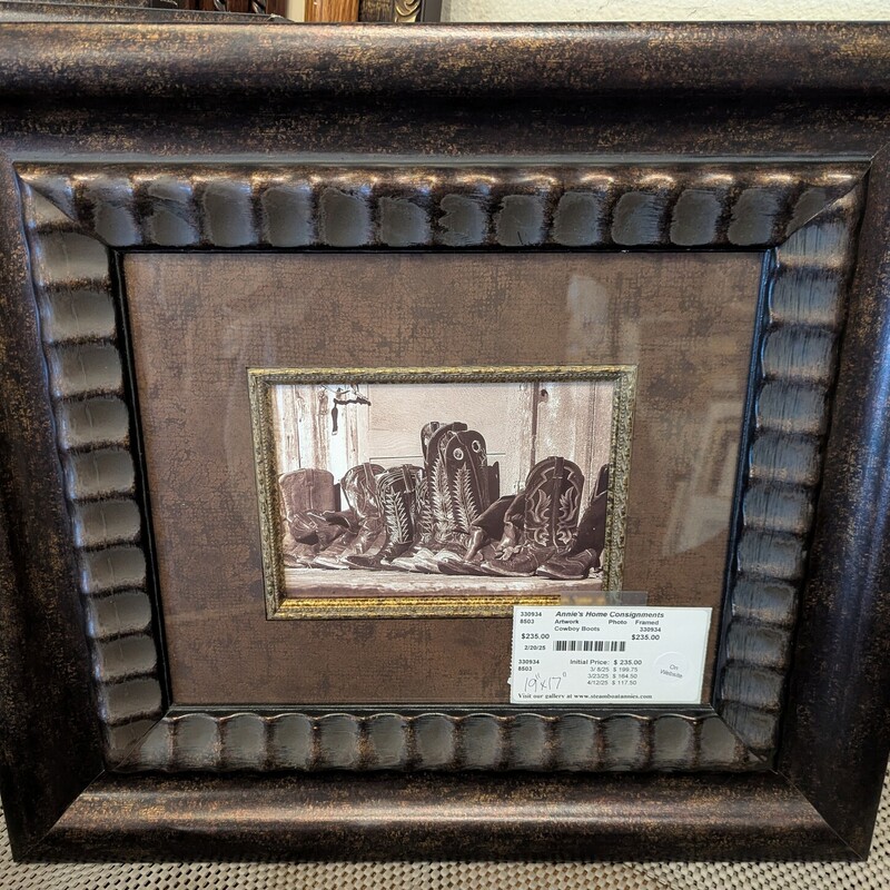 Cowboy Boots, Photo, Framed 19w x 17h