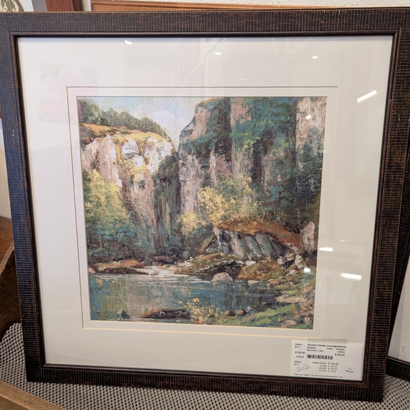 Mountain Lake, Print, Framed 22x22