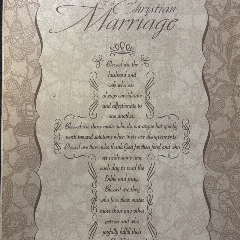 Christian Marriage Pictur, Size: 14 1/2 X 1