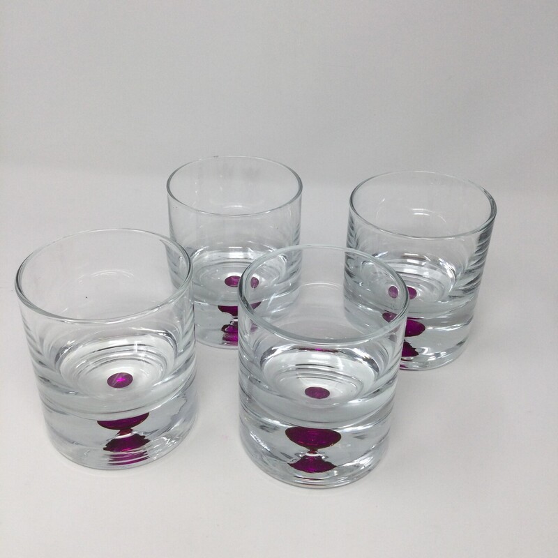 Bubble Cocktail Glasses,
Clear/Purple,
Size: Set Of 4