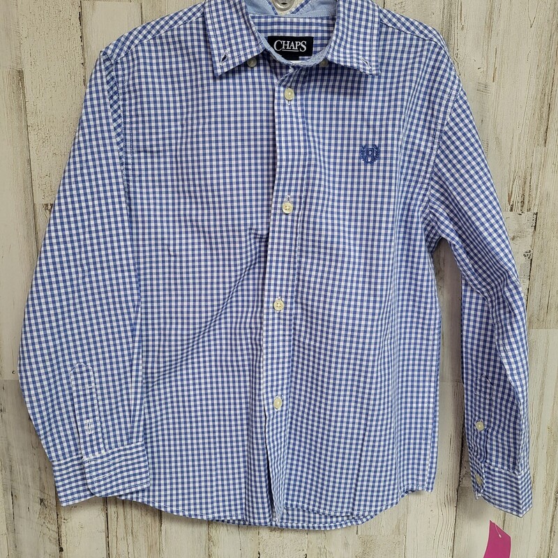 7 Blue Plaid Button Up