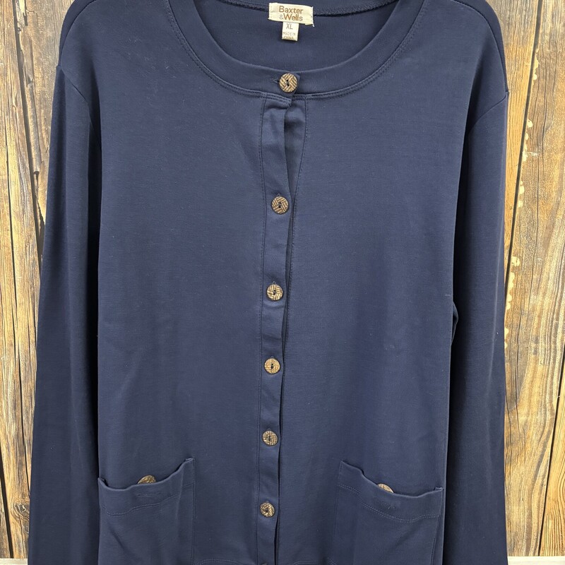 NWT Blue Button Sweater, Size: X-Large