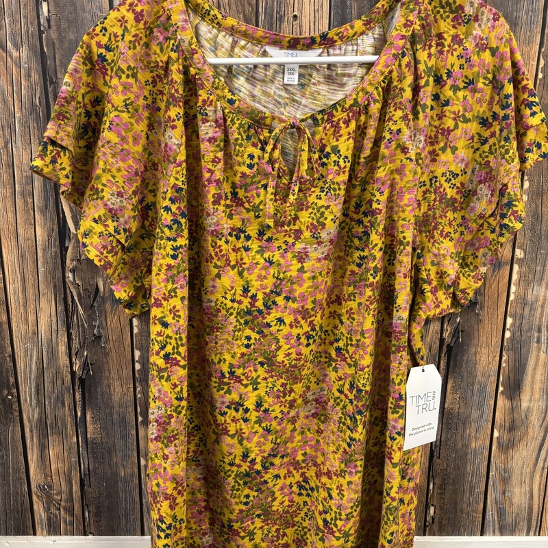 NWT Yellow Flower Shirt, Size: 3XL