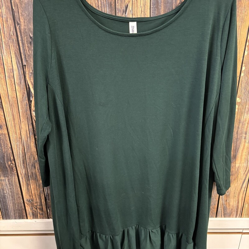 Long Green Flowy Shirt, Size: XL