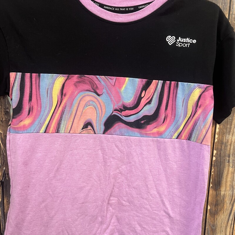 Pink/black Justice Shirt, Size: 12/14