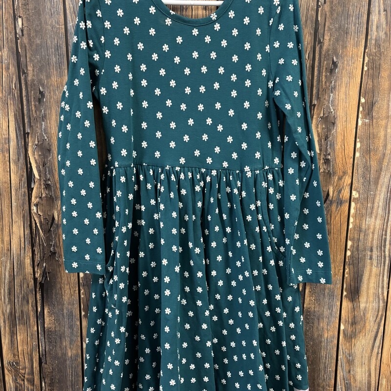 Teal Flower Dress, Size: 7, Ruffle Butts