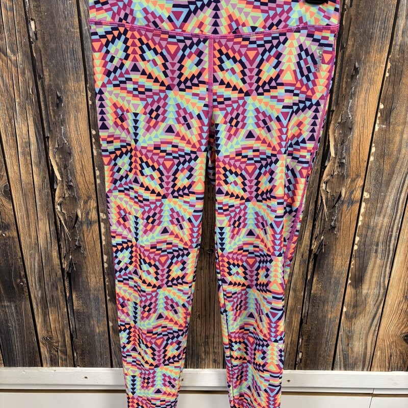 Neon Patterned Leggings, Size: L 12-14, Reebok