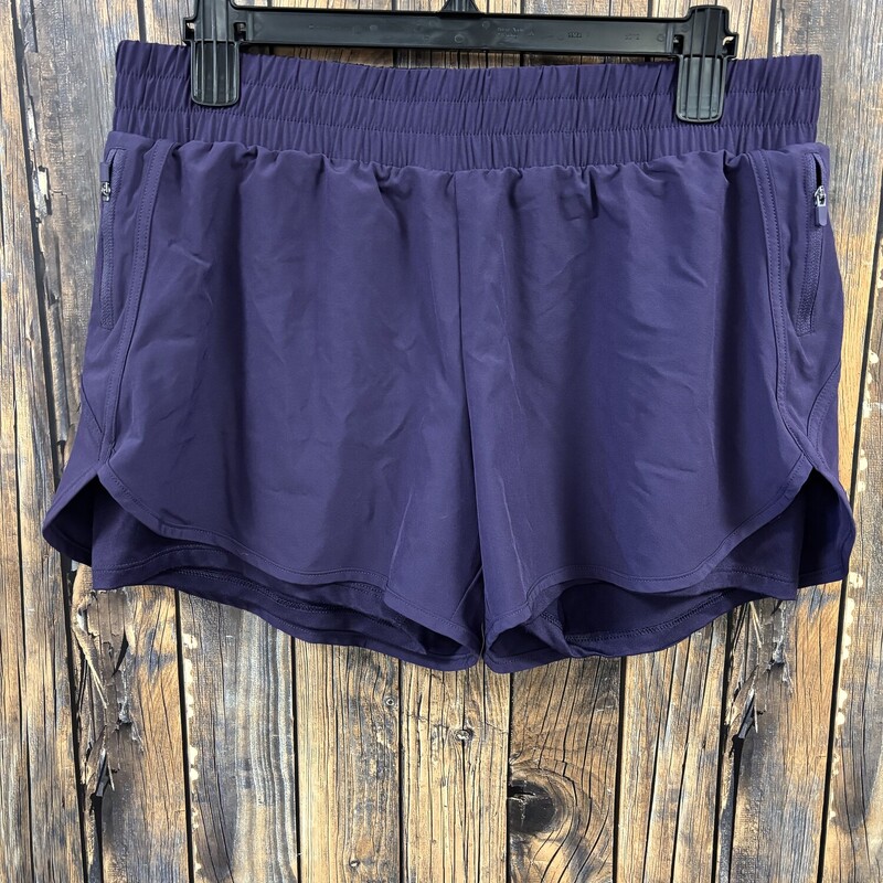 Purple Athletic Shorts, Size: L