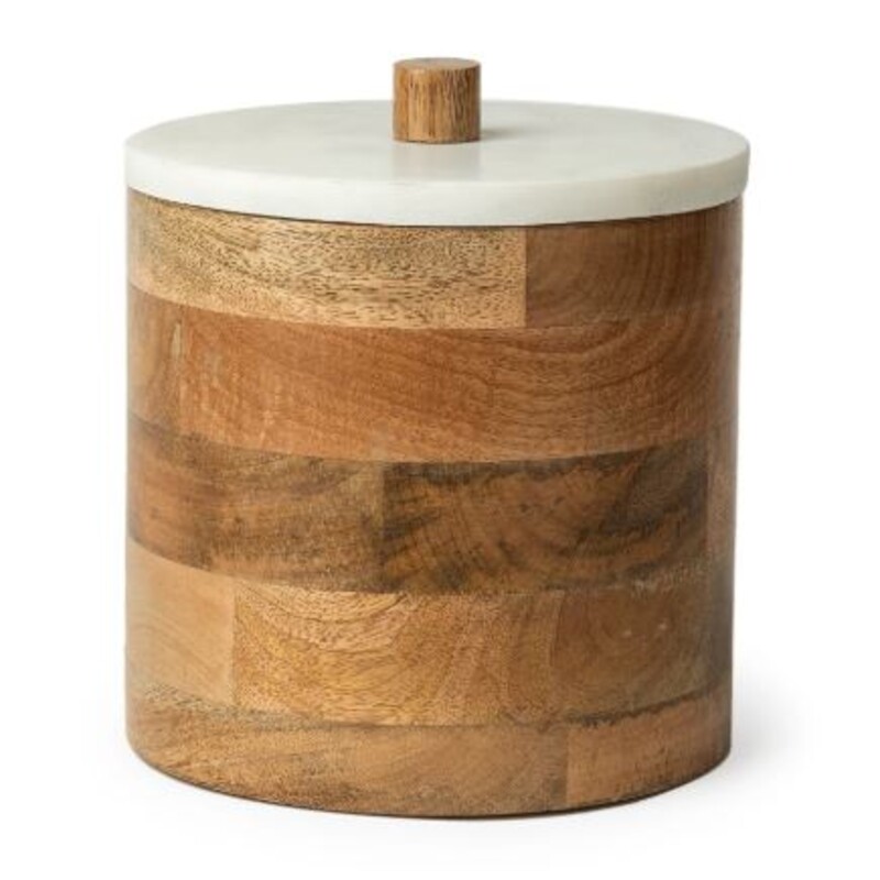 Mercana Sandook Wood & Marble Canister
Tan White Size: 8 x 9H
Retails: $69+
Matching canister sold separately