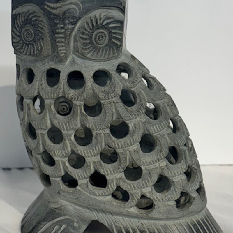 Soap Stone Owl In Owl
Grey
Size: 6x6.5H