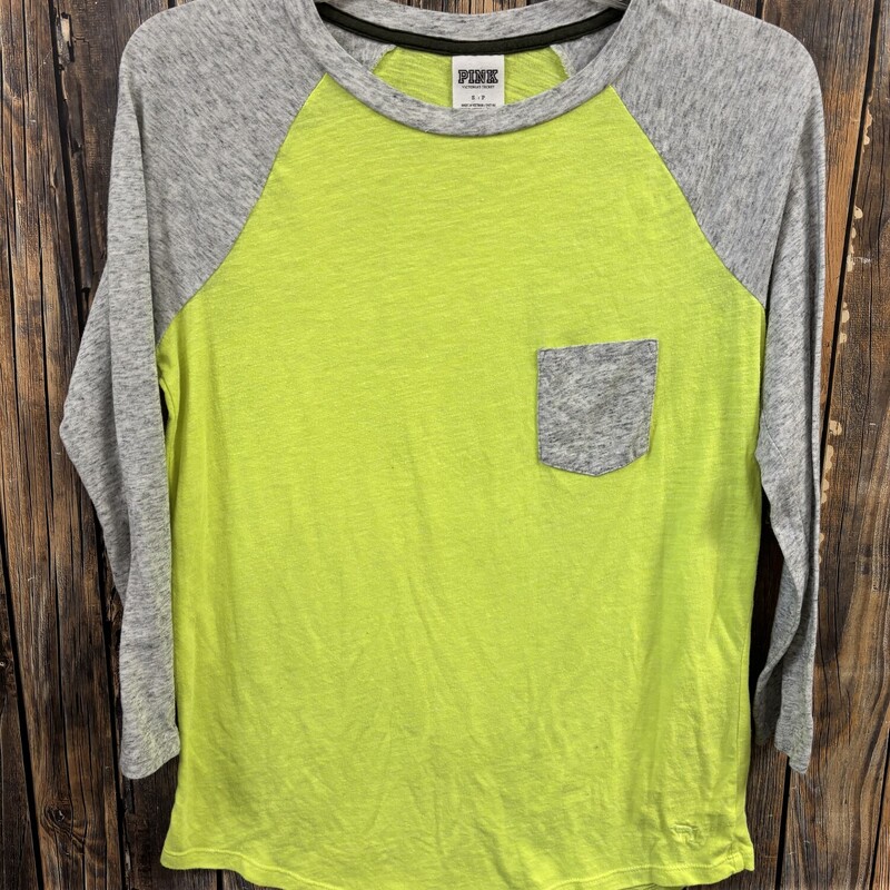 Lime Green Gray Pink Shir, Size: S