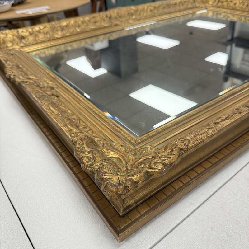 Gold Gilt Vintage Mirror, Beveled<br />
Size: 42x30