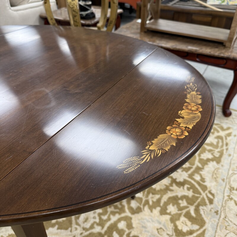 Hitchcock Dropleaf Table, Dark Brown
Size: 33x36x30