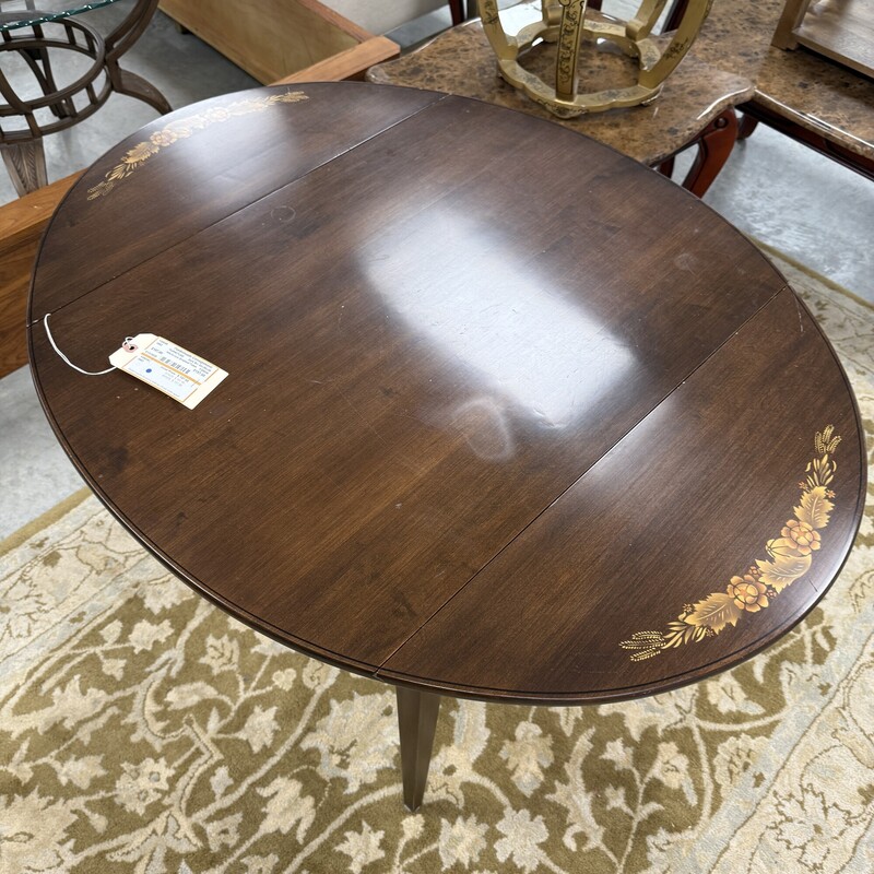 Hitchcock Dropleaf Table, Dark Brown<br />
Size: 33x36x30