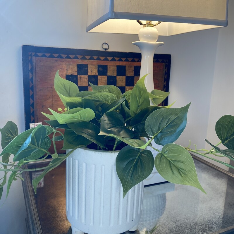 Faux Plant In White Pot