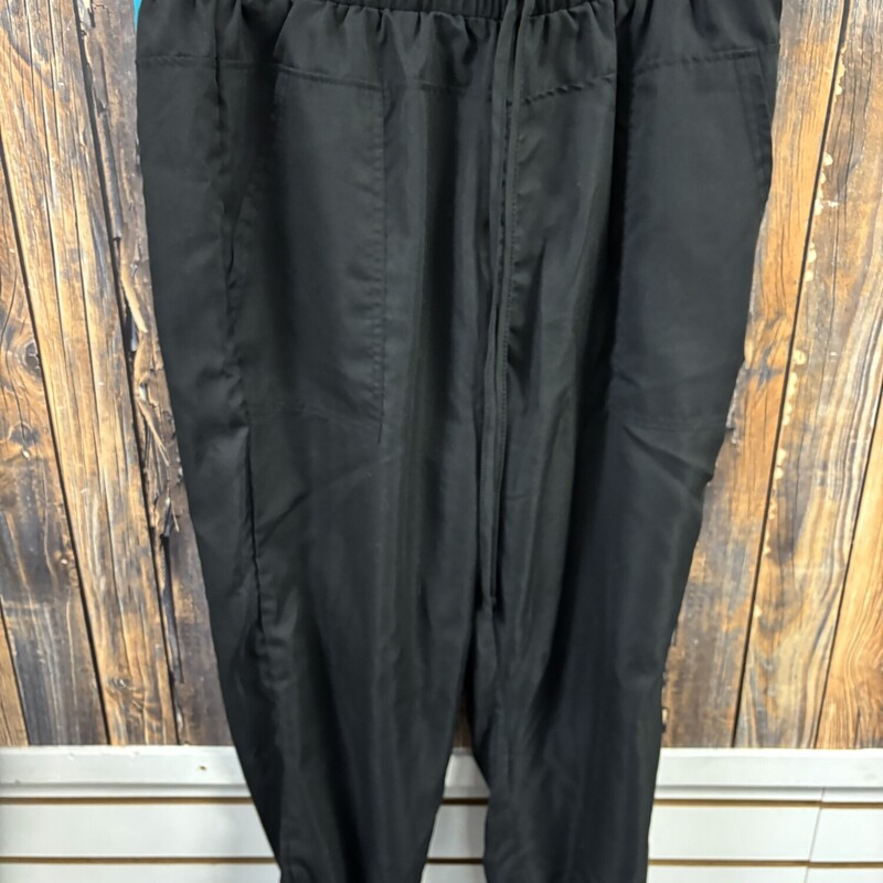 Black Jogger Scrub Pants, Size: L